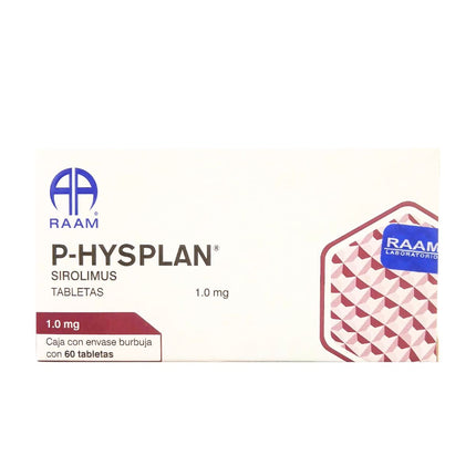 P-HYSPLAN (Sirolimus) 1 mg Caja con 60 Tabletas RAAM Laboratorios