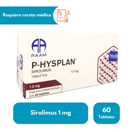 P-HYSPLAN (Sirolimus) 1 mg Caja con 60 Tabletas RAAM Laboratorios