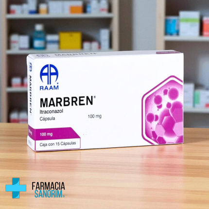 Itraconazol Marbren 100 mg Caja con 15 cápsulas RAAM