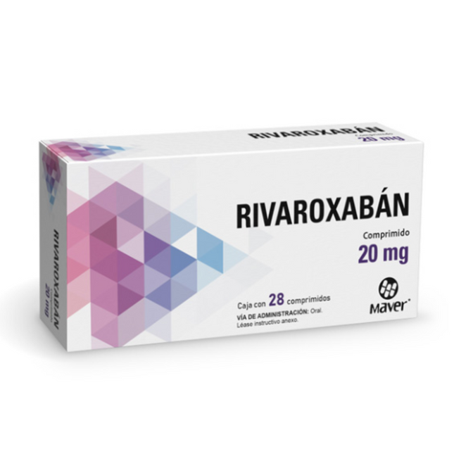 Rivaroxaban 20 mg Caja con 28 Comprimidos Maver Laboratorios