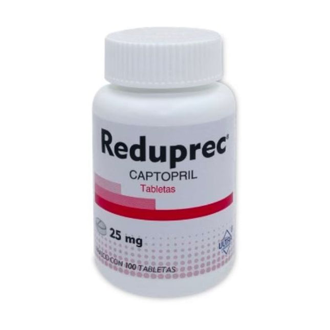 Reduprec (Captopril) 25 mg Frasco con 100 Tabletas