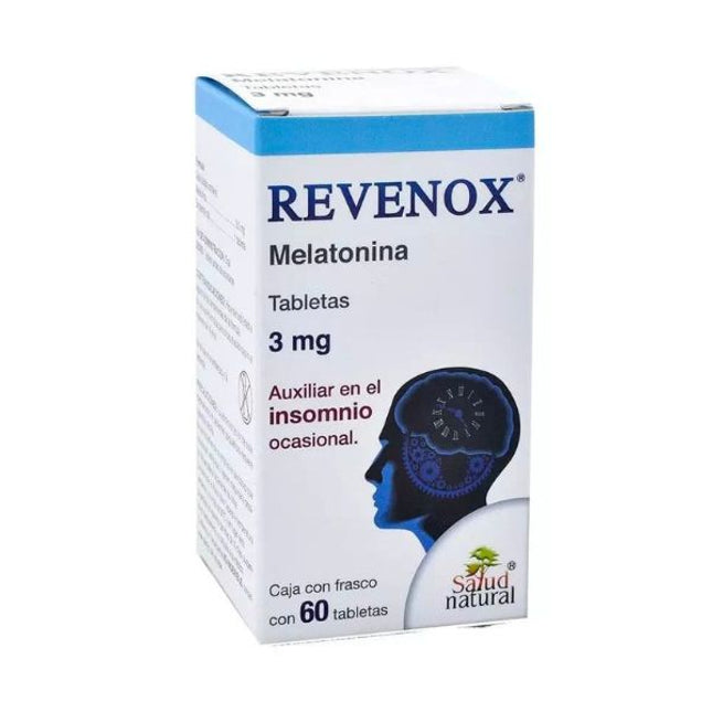 Revenox (Melatonina) 3 mg Caja con 60 Tabletas