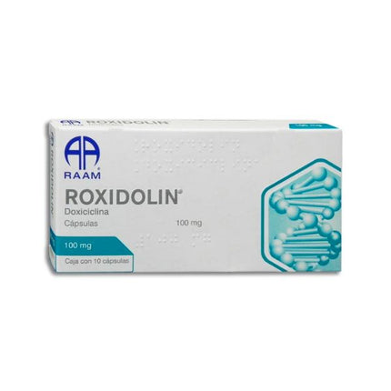 Roxidolin (Doxiciclina) 100 mg Caja con 10 Cápsulas