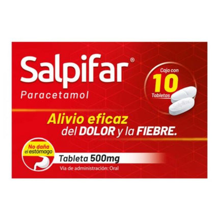 Salpifar (Paracetamol) 500 mg Caja con 10 Tabletas