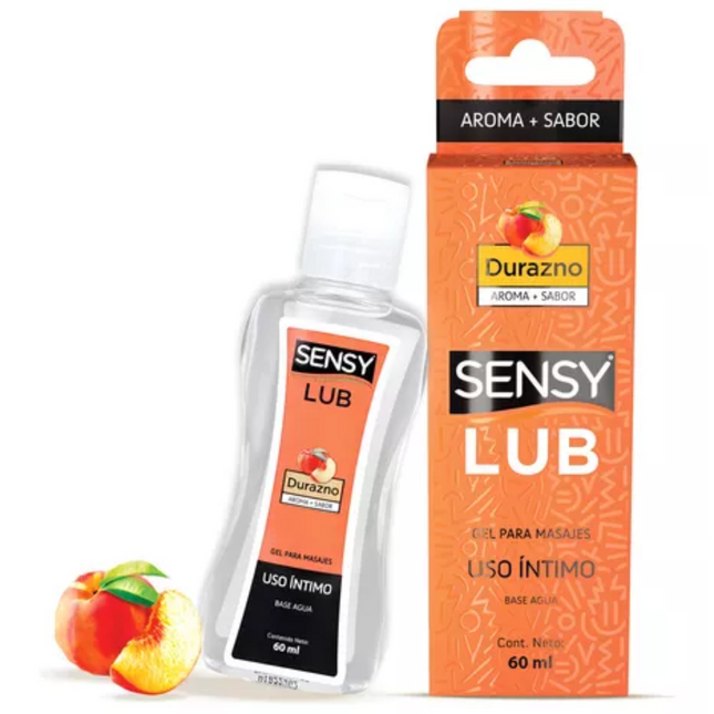 Sensy Lub Gel para Masajes 60 mL Sabor y Aroma a Durazno