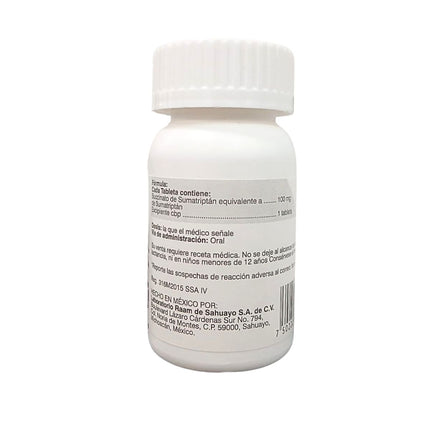 Fermig (Sumatriptan) 100 mg Frasco con 20 Tabletas