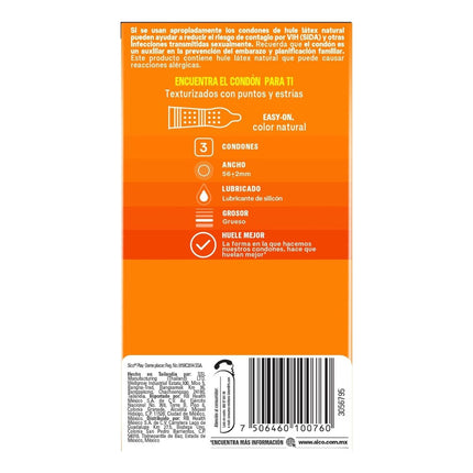 Sico Play Texturizados Dame Placer Caja con 3 Preservativos Masculinos