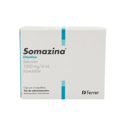 Somazina (Citicolina) 1000 mg Caja con 5 Ámpulas Inyectables