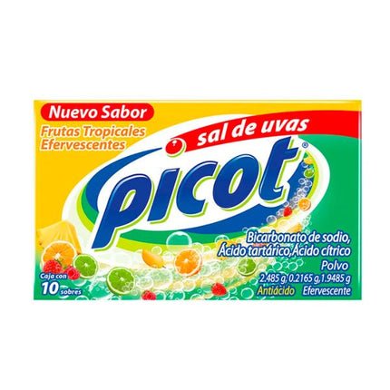 Sal de Uvas Picot Frutas Tropicales Caja con 10 Sobres Efervescentes