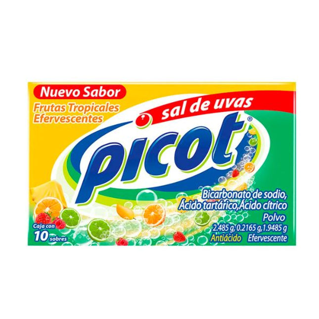 Sal de Uvas Picot Frutas Tropicales Caja con 10 Sobres Efervescentes