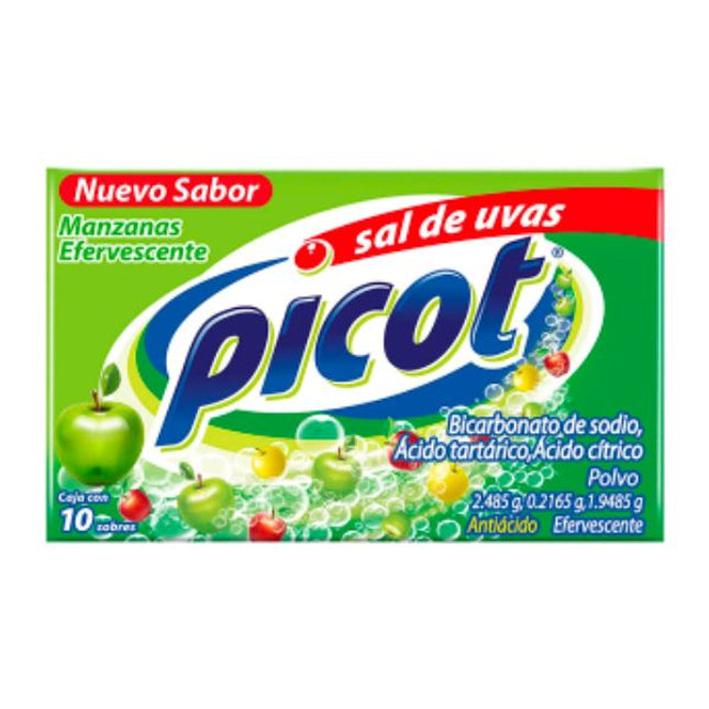 Sal de Uvas Picot Sabor Manzana Caja con 10 Sobres Efervescentes
