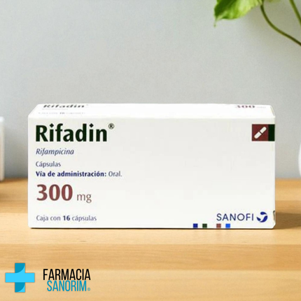 Rifampicina 300mg Rifadin Caja con 16 Cápsulas Sanofi