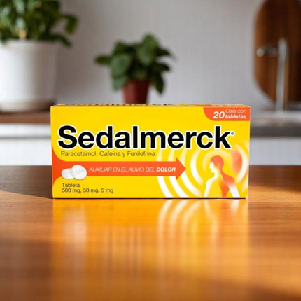 Sedalmerck (Paracetamol, Cafeína, Fenilefrina) 500 mg / 50 mg / 5 mg Caja con 20 Tabletas
