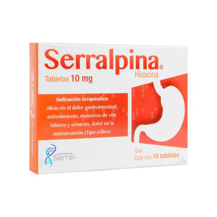 Serralpina (Butilhioscina) 10 mg Caja con 10 Tabletas