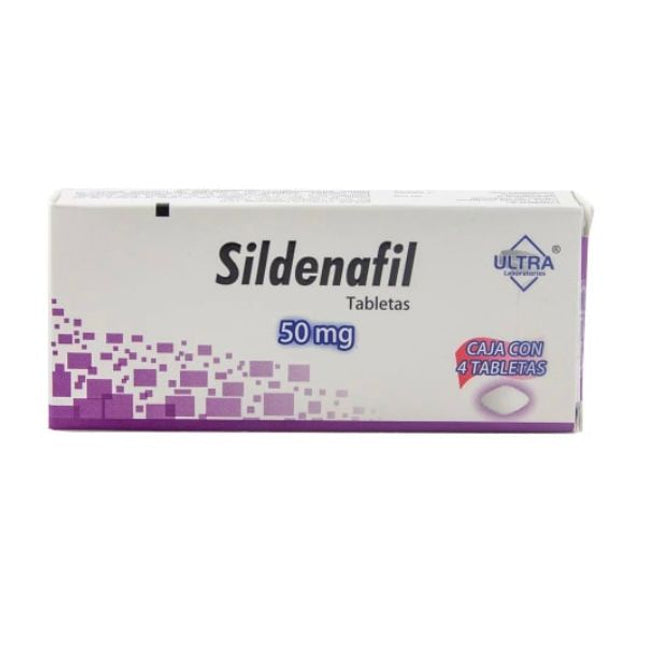 Sildenafil 50 mg Caja con 4 Tabletas Laboratorios Ultra