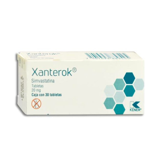 Xanteroc (Simvastatina) 20 mg Caja con 30 Tabletas