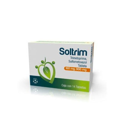 Soltrim (Trimetoprima/Sulfametoxazol) 160 mg/180 mg Caja con 14 Tabletas