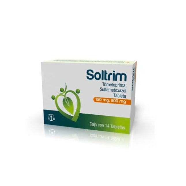 Soltrim (Trimetoprima/Sulfametoxazol) 160 mg/180 mg Caja con 14 Tabletas