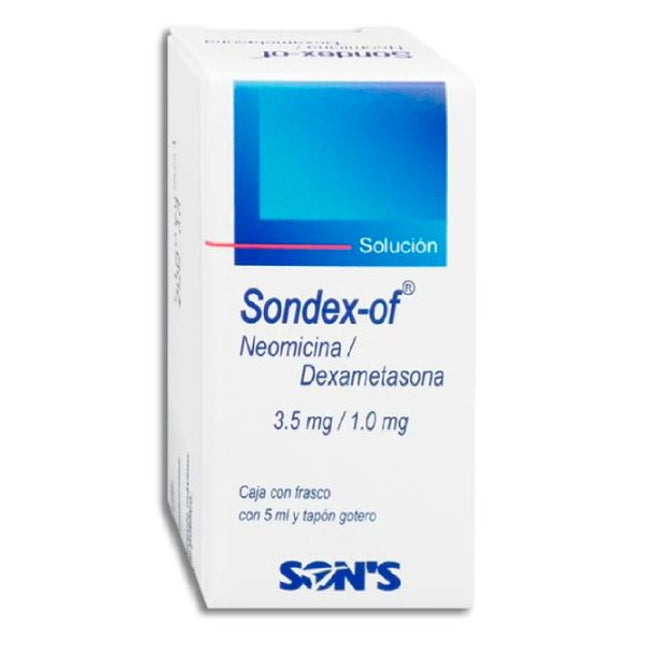 Sondex-Of (Neomicina/Dexametasona) 3.5 mg/1.0mg Caja con Frasco Gotero 5 ml
