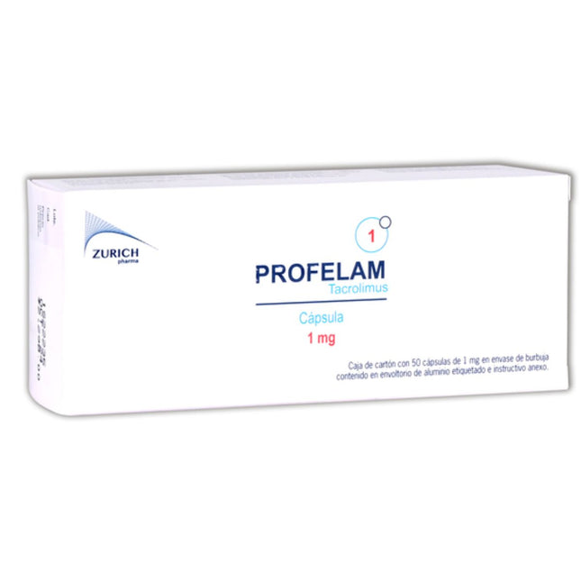 Profelam (Tacrolimus) 1 mg Caja con 50 Cápsulas