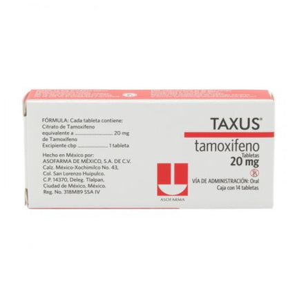 Taxus (Tamoxifeno) 20 mg Caja con 30 Tabletas
