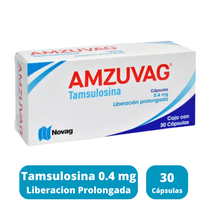 Amzuvag (Tamsulosina) 0.4 mg Caja con 30 Cápsulas Liberación Prolongada
