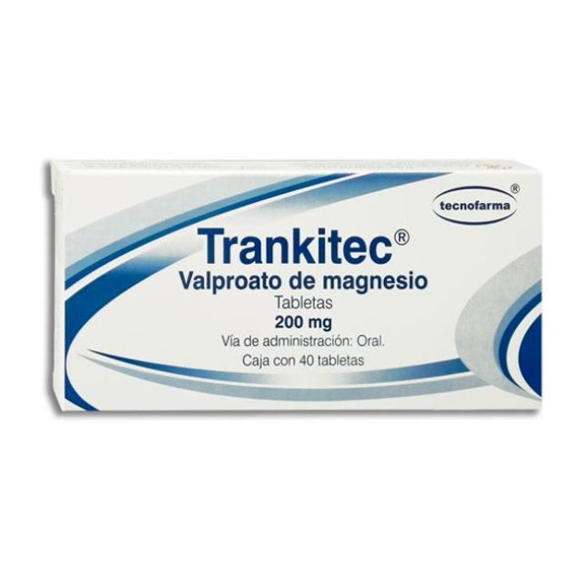 Trankitek (Valproato de Magnesio) 200 mg Caja con 40 Tabletas