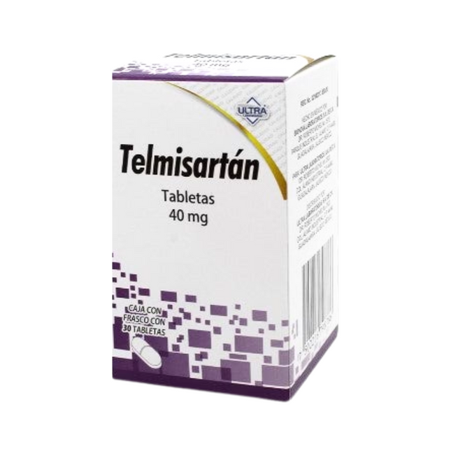 Telmisartan 40 mg Caja con 30 Tabletas Ultra Laboratorios