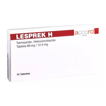 Lesprek H Telmisartán 80 mg Hidroclorotiazida 12.5 mg Caja con  14 Tabletas