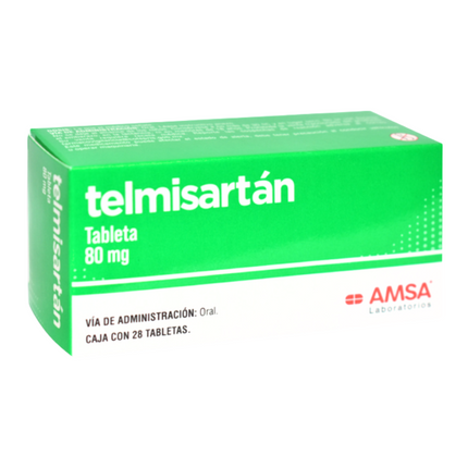 Telmisartan 80 mg Caja con 28 Tabletas