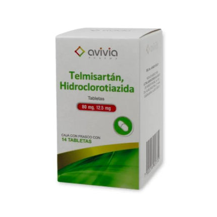 Telmisartán/Hidroclorotiazida 80/12.5 mg Caja con 14 Tabletas