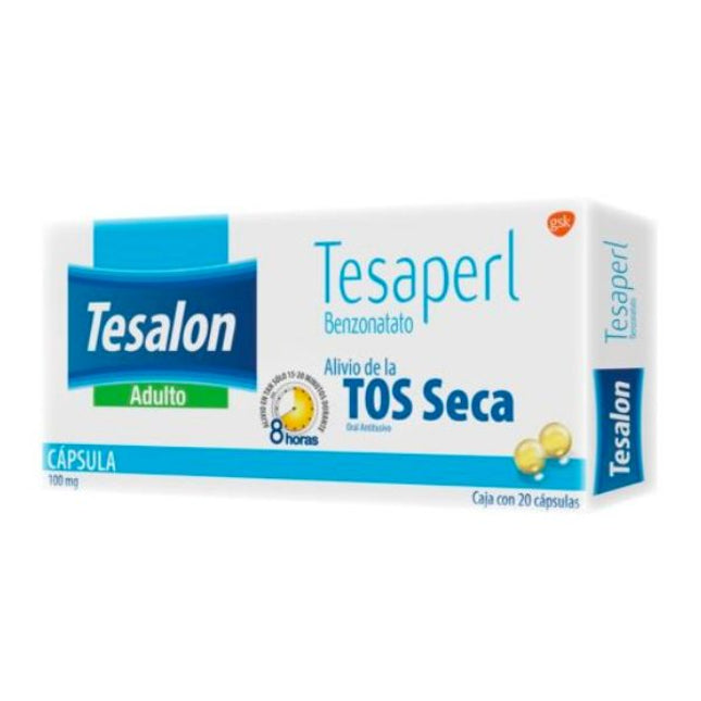 Tesalon (Benzonatato) 100 mg Caja con 20 Cápsulas