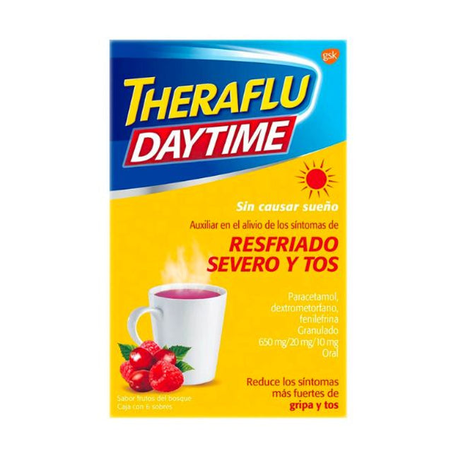 Theraflu Daytime Sabor Frutos del Bosque Caja son 6 Sobres