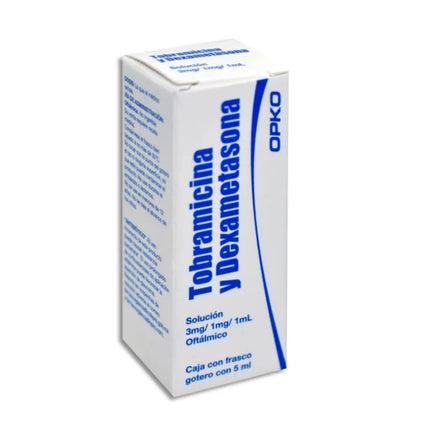 Dexametasona 1 mg, Tobramicina 3 mg Solucion Oftalmica Frasco Gotero con 5 mL