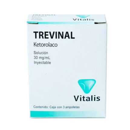 Trevinal (Ketorolaco) 30 mg Solución Inyectable Caja con 3 Ampolletas