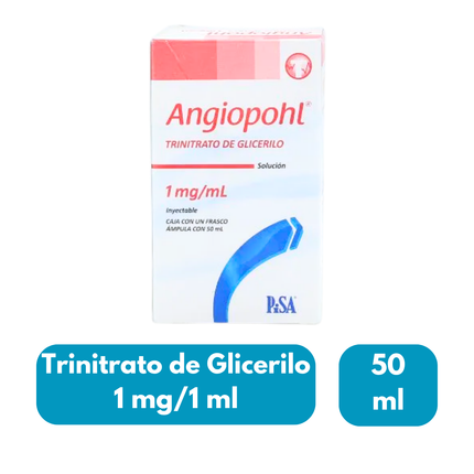 Trinitrato de Glicerilo 1/mg/ml Angiopohl Solución Inyectable Ampolleta de 50 ml