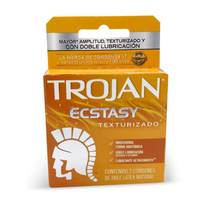 Trojan Ecstasy Texturizado Caja con 2 Preservativos Masculinos