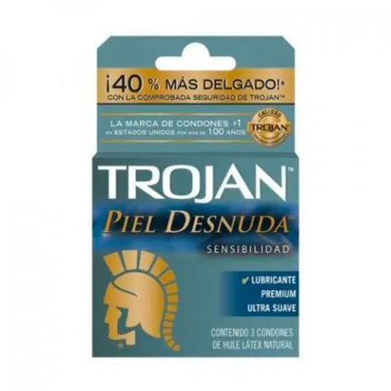 Trojan Piel Desnuda Caja con 3 Preservativos