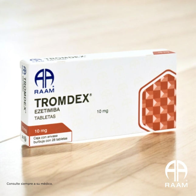 Tromdex (Ezetimiba) 10 mg Caja con 28 Tabletas RAAM Laboratorios