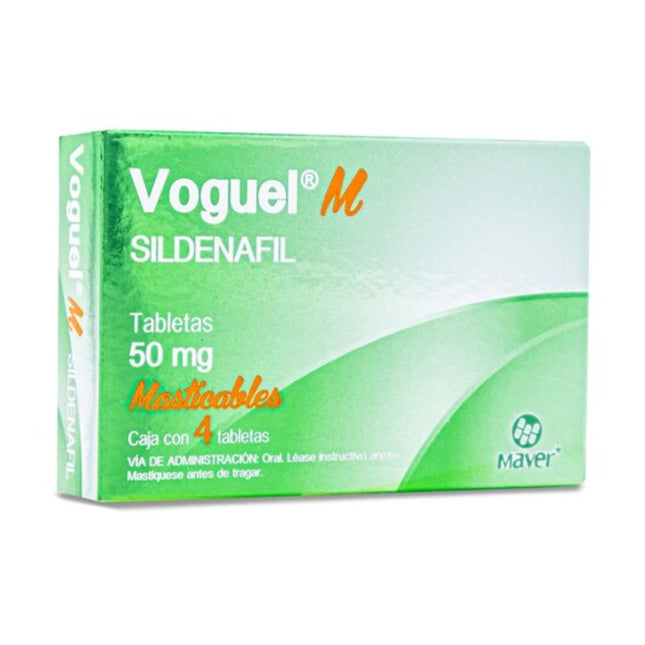 Voguel M (Sildenafil) 50 mg Caja con 4 Tabletas Masticables