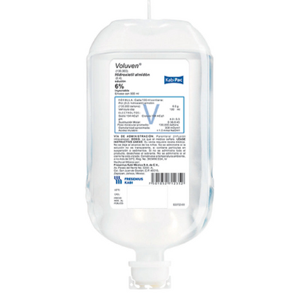Voluven (Hidroxietil Almidón) 6% Solución Inyectable Frasco con 500 ml