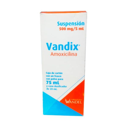 Vandix (Amoxicilina) 500 mg/5 ml Frasco con Polvo Para 75 ml