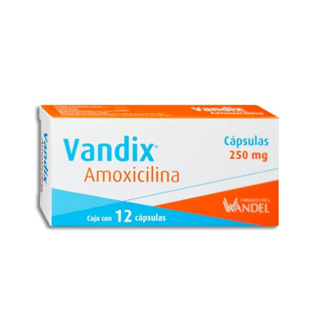 Vandix (Amoxicilina) 250 mg Caja con 12 Cápsulas