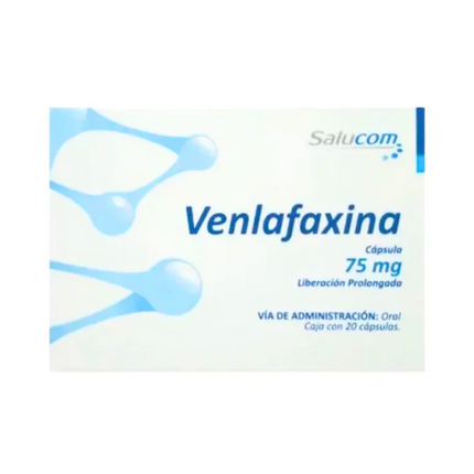 Venlafaxina 75 mg Liberacion Prolongada Caja con 20 Cápsulas