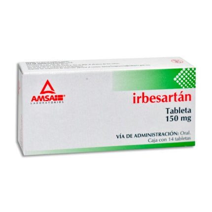 Irbesartan 150 mg Caja con 14 Tabletas AMSA