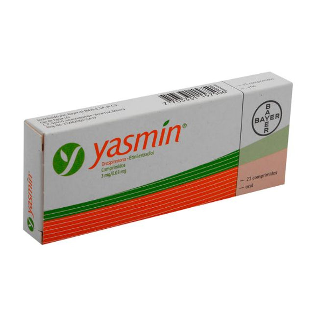 Yasmin (Drospirenona/Etinilestradiol) Caja con 21 Comprimidos
