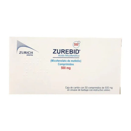 Zurebid  Ácido Micofenólico 500 mg Caja Con 50 Comprimidos