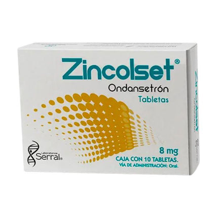 Zincolset (Ondansetrón) 8 mg Caja con 10 Tabletas Serral Laboratorios
