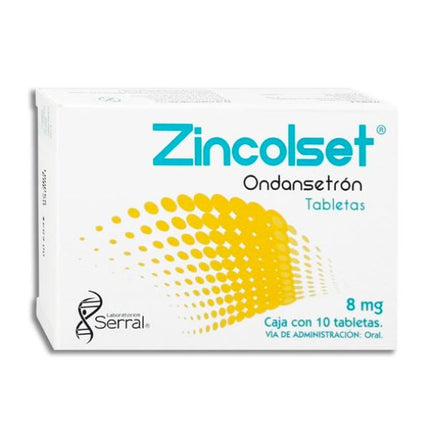 Zincolset (Ondansetrón) 8 mg Caja con 10 Tabletas Serral Laboratorios