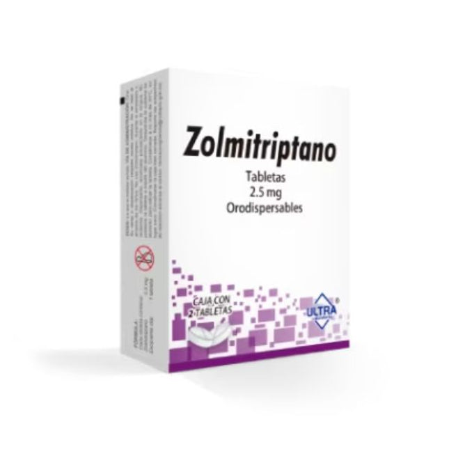 Zolmitriptano 2.5 mg Orodispersables Caja con 2 Tabletas